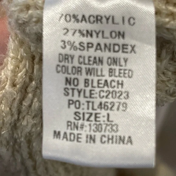 Womens L, UmGee, tan/natural, sweater - Picture 4 of 6
